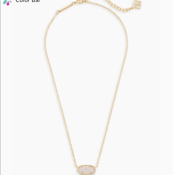 Kendra Scott Elisa Gold Pendant Necklace in Iridescent Drusy - Picture 1 of 8